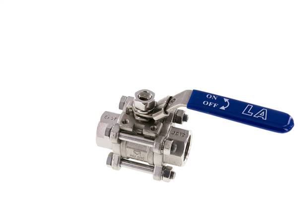 3-piece stainless steel ball valve, G 3/4", 0 - 63bar