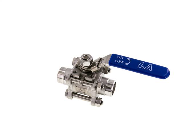 3-piece stainless steel ball valve, weld end 26.9