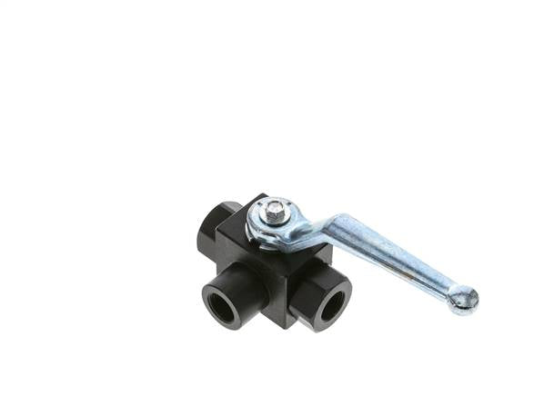 High-pressure 3-way ball valve, L-bore, G 3/8", 0 - 400bar