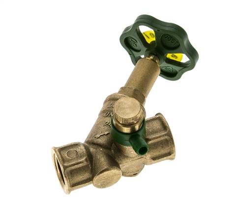 Schrägsitz-Absperrventil, Rp 1/2", PN 10, Messing, DVGW