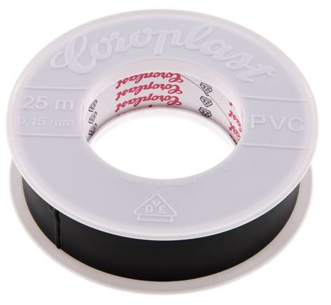 Coroplast electrical insulating tape, VDE, 25mm/25m, black