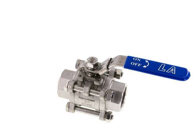 3-piece stainless steel ball valve, G 1-1/4", 0 - 63bar