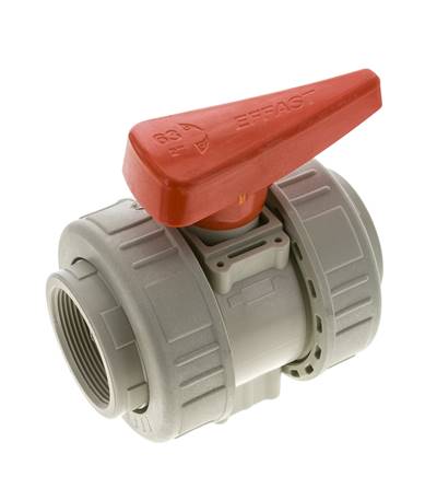 Ball valve, PP-H / EPDM, Rp 2" (industrial version)