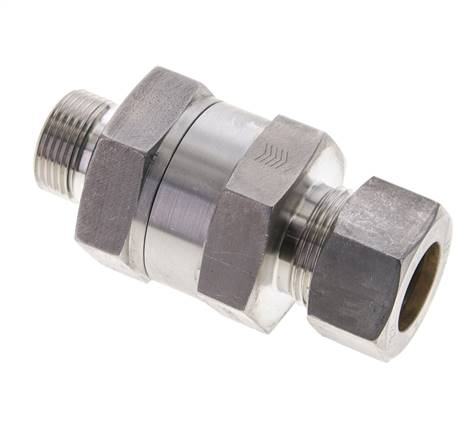 Clapet anti-retour hydraulique 22 L (M30x2)-G 3/4", bague de serrage 1.4571 (NC)