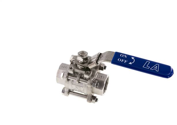 3-piece stainless steel ball valve, G 1", 0 - 63bar