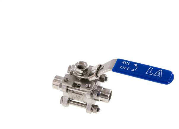 3-piece stainless steel ball valve, weld end 17.2