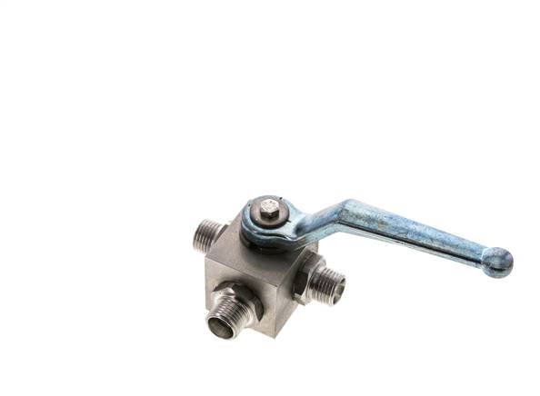 ES high-pressure 3-way ball valve, T-bore, 10 L (M16x1.5), 0 - 315bar