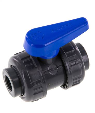 Ball valve, PVC-U / EPDM, Rp 3/8" (water version)