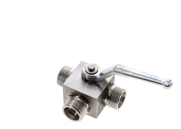 ES high-pressure 3-way ball valve, L-bore, 20 S (M30x2), 0 - 400bar