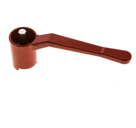 Poignée combinée rouge, taille 6, longue (aluminium peint, hauteur 60 - 68 - 74 - 78 - 82 - 88 - 120 mm)