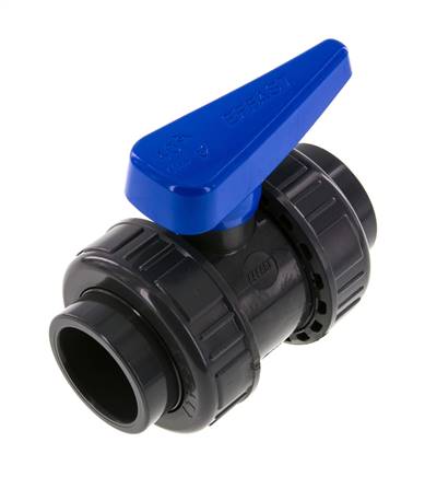 Vanne à boisseau sphérique à douille à colle, PVC-U / EPDM, 40mm (version eau)