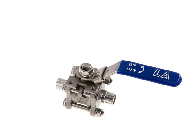 3-piece stainless steel ball valve, weld end 13.5