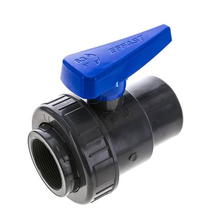 Single ring ball valve, PVC-U / EPDM, Rp 2" (water version)