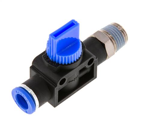 Vanne d'arrêt 3/2 voies R 1/4"-8mm, ventilation côté tuyau