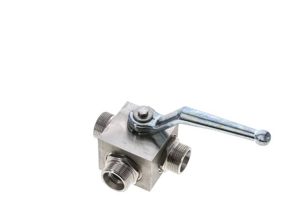 ES high-pressure 3-way ball valve, T-bore, 18 L (M26x1.5), 0 - 315bar