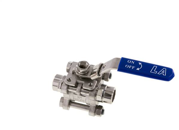 3-piece stainless steel ball valve, weld end 21.3