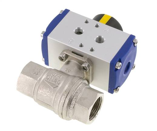 Pneumatic. Brass ball valve, G 3/4", double-acting, FKM seal