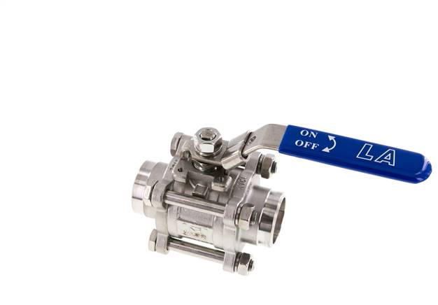 3-piece stainless steel ball valve, weld end 42.4