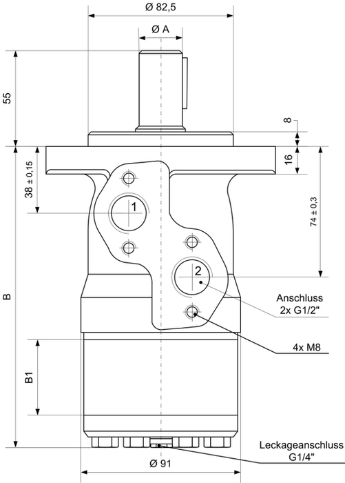 Moteur huile MP 40 CU arbre Ø25 