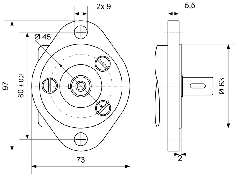 Moteur huile MMSF 12,5 C arbre Ø16 