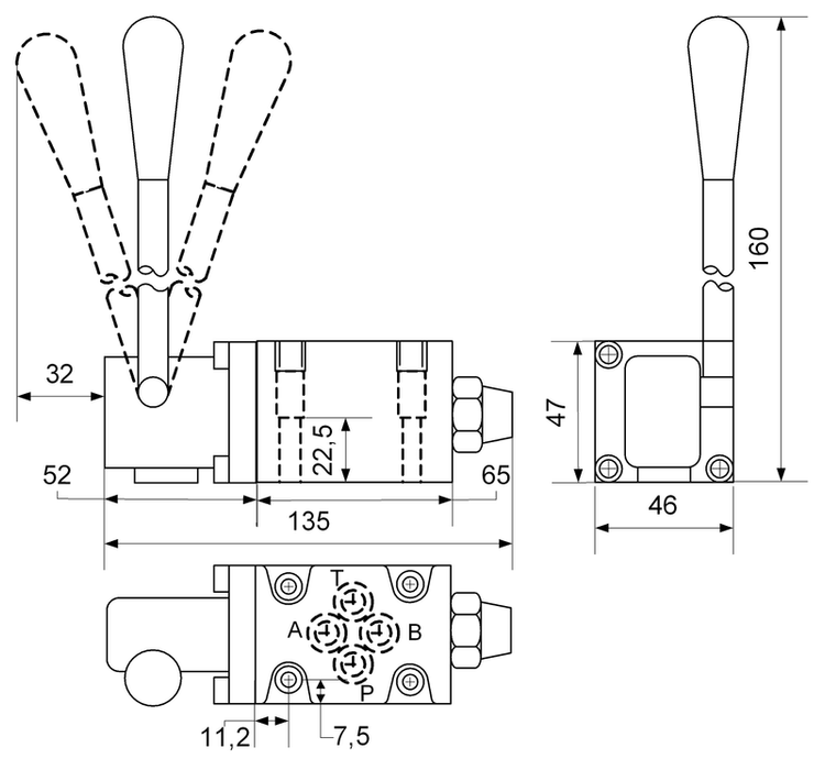 CV-4/3 Wege NG 06 75LHebel S2 Cetop03