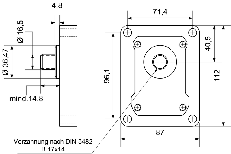 Gear pump 16cc/rev, BG2, clockwise. 