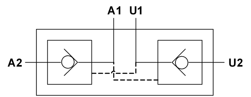 Double équivalent clapet anti-retour 