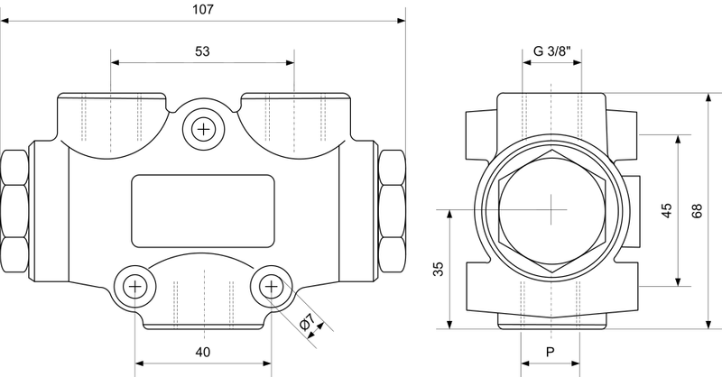 Diviseur de débit à piston -IG 3/8", 2-5l/min 