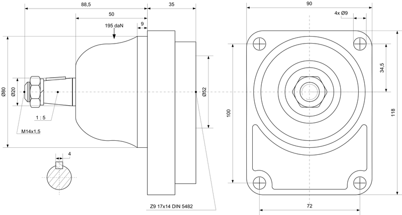 Front bearing (bell bearing) BG2 