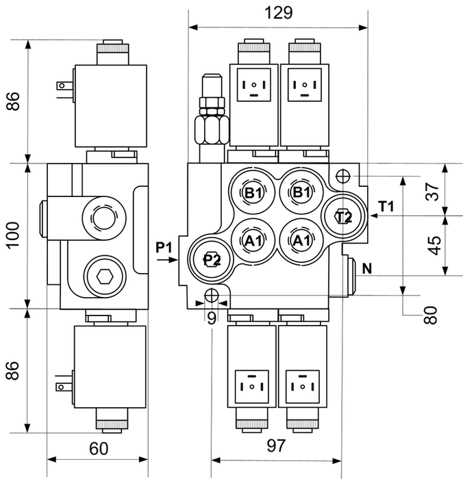 Electric monoblock valve DDDD 