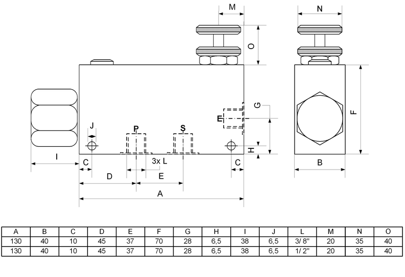 Régulateur de débit SRV-IG 3/4" 150/90l/min 