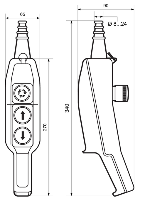 Panneau de commande 2 boutons avec arrêt d'urgence 