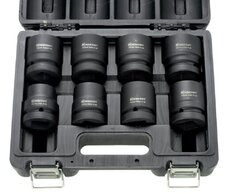 8 pcs. Impact socket set (SW 26-38) in plastic cassette, 3/4" (20 mm)