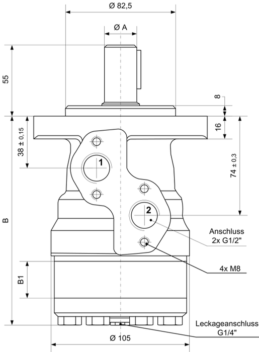 Moteur huile MR 400 CD arbre Ø25 