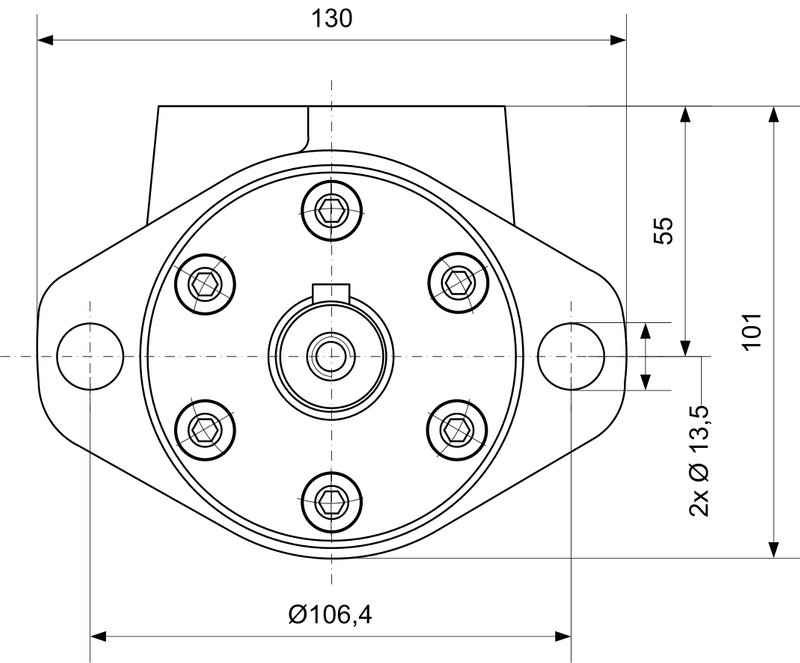 Moteur huile MP 80 CB arbre Ø32 