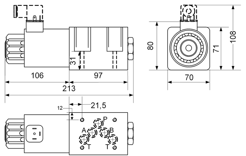 CV-4/2 voies NG10 120L, 320bar, 230V, TA 