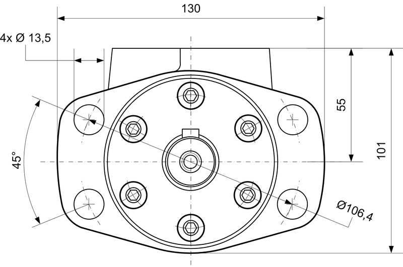 Moteur huile MP F 630 CD arbre Ø25 