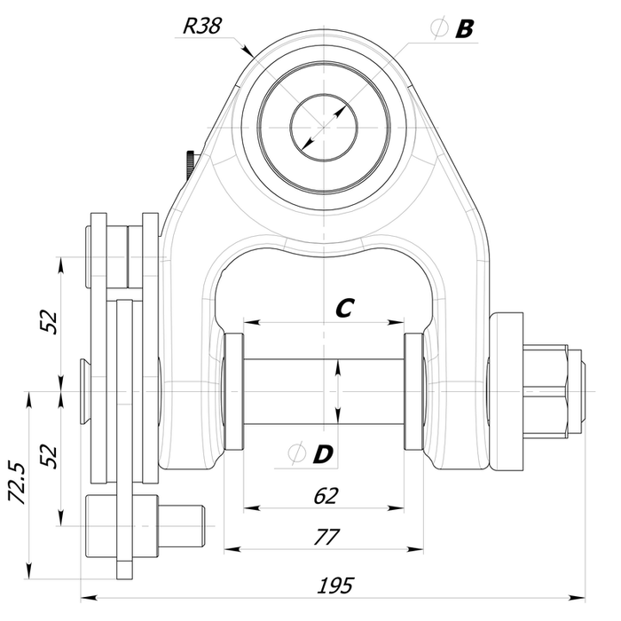 Joint avec charges de freinage 3t/4,5t 