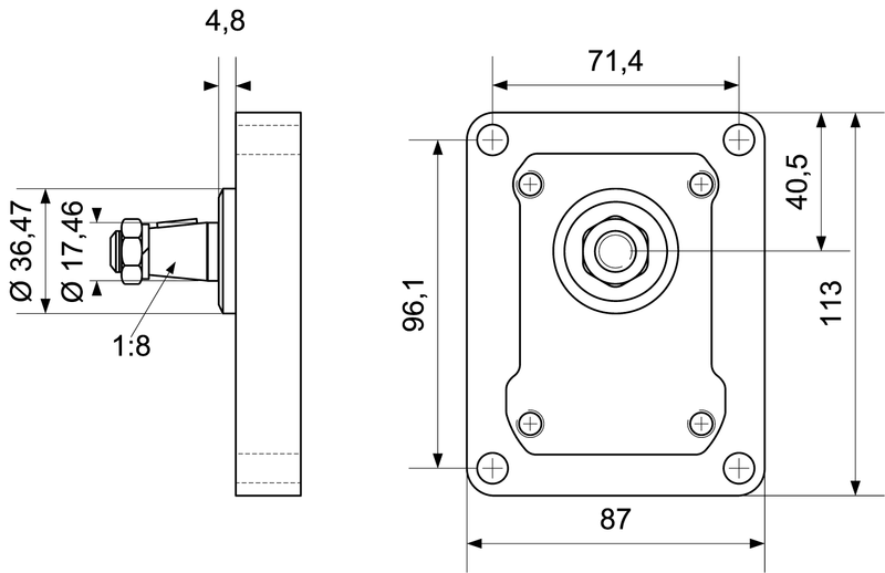 Gear pump 16cc/U, BG2, left-hand rotation. 