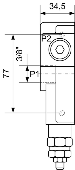 Inlet section sandwich valve 130l/min 