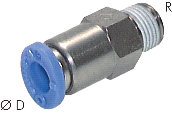 Check valve R 1/4"-8mm, flow from thread to hose, IQS standard