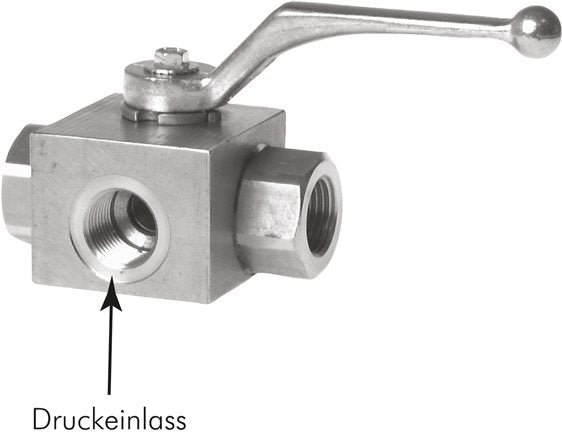 HIGH PRESSURE 3-WAY BALL VALVE L-BOHR.P-AN.FED.SCHL.EDEL