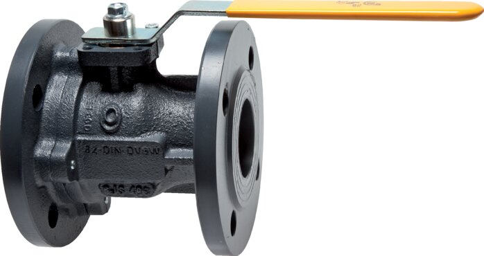 Flange ball valve, cast iron housing, DN80-PN16 (DIN/EN), DVGW