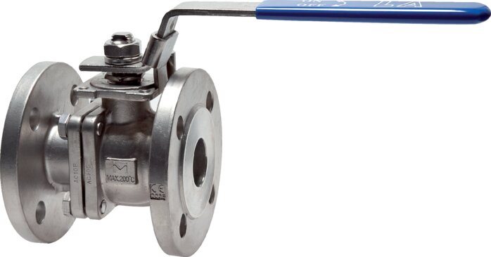 Flange ball valve, stainless steel, DN32-PN40 (DIN/EN)