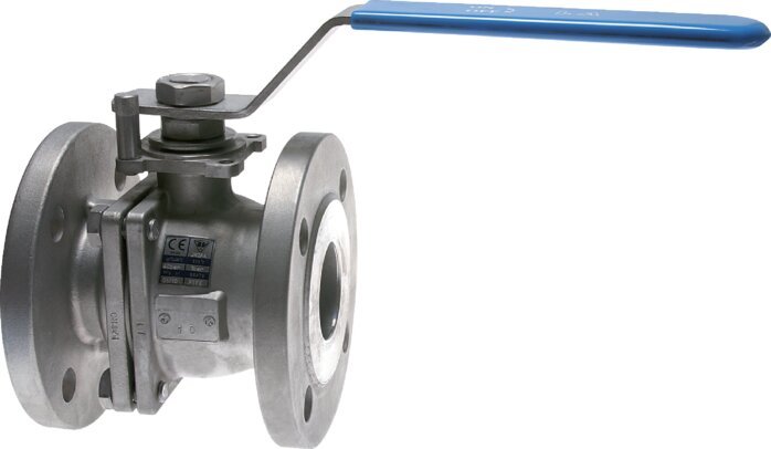 Flange ball valve, stainless steel, DN40-PN16 (DIN)