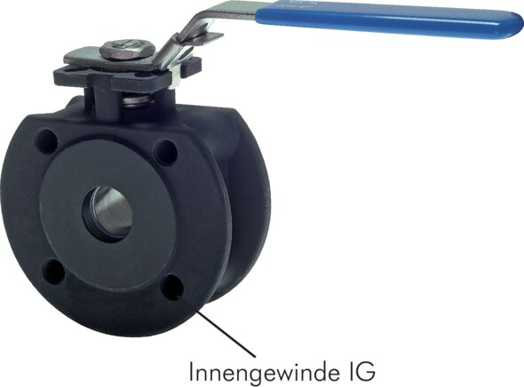 Compact flange ball valve, steel, DN40-PN40 (DIN/EN)