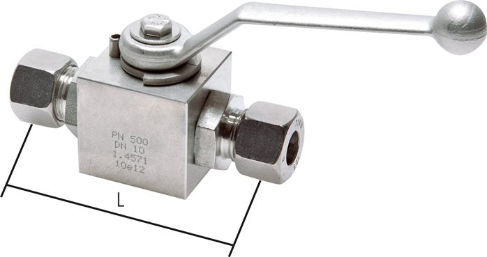 Vanne à bille haute pression, inox, 16 S (M24x1,5), -0,999 à 400bar