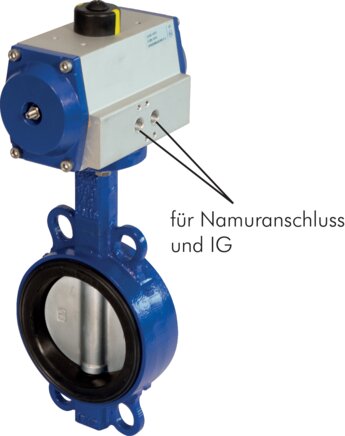 Pneum. Valve DN250-PN16 (DIN/EN) GGG40/GGG40 epoxy coated/NBR