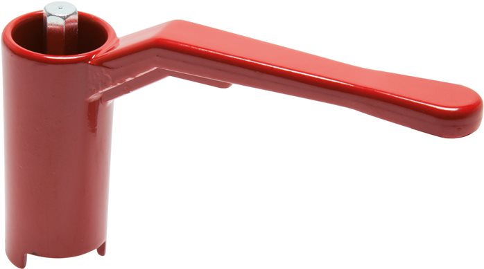 Poignée combinée rouge, taille 3, longue (aluminium peint, hauteur 60 - 68 - 74 - 78 - 82 - 88 - 120 mm)