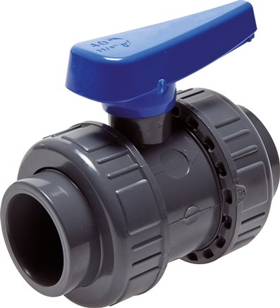 Glue socket ball valve, PVC-U / EPDM, 50mm (water version)